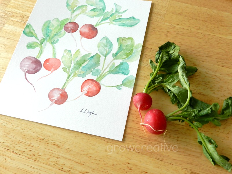 Grow Creative Blog Watercolor Radishes