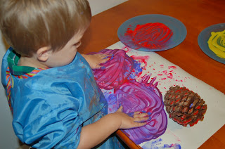 Making Pine Cone Tracks Sensory Activity