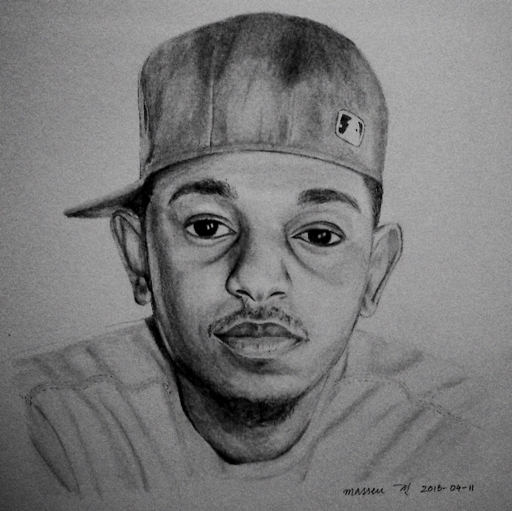 Cute Kendrick Lamar Sketch Drawing with simple drawing