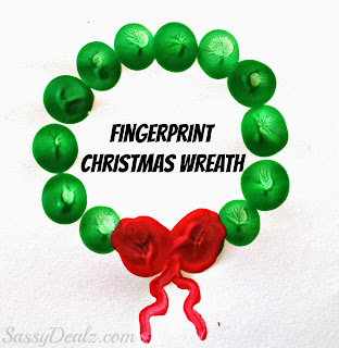 fingerprint christmas wreath craft for kids