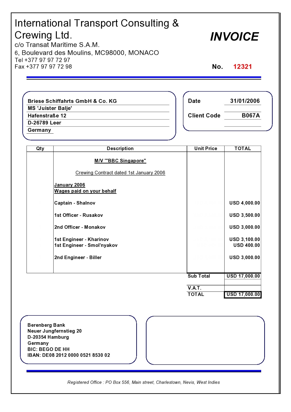 sample business invoices