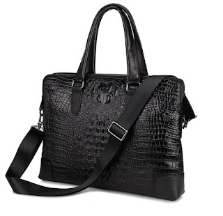  Mayfair Black Deep Embossed Croc Print Handbag