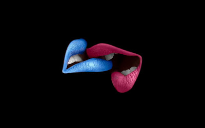 Blue Pink lips wallpapers