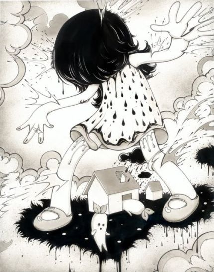 yan wei ilustrações bizarras creepy