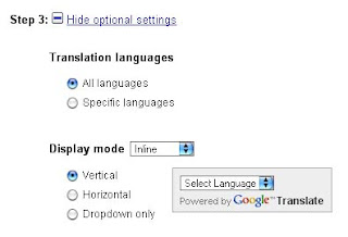 Cara membuat Google Translate blog