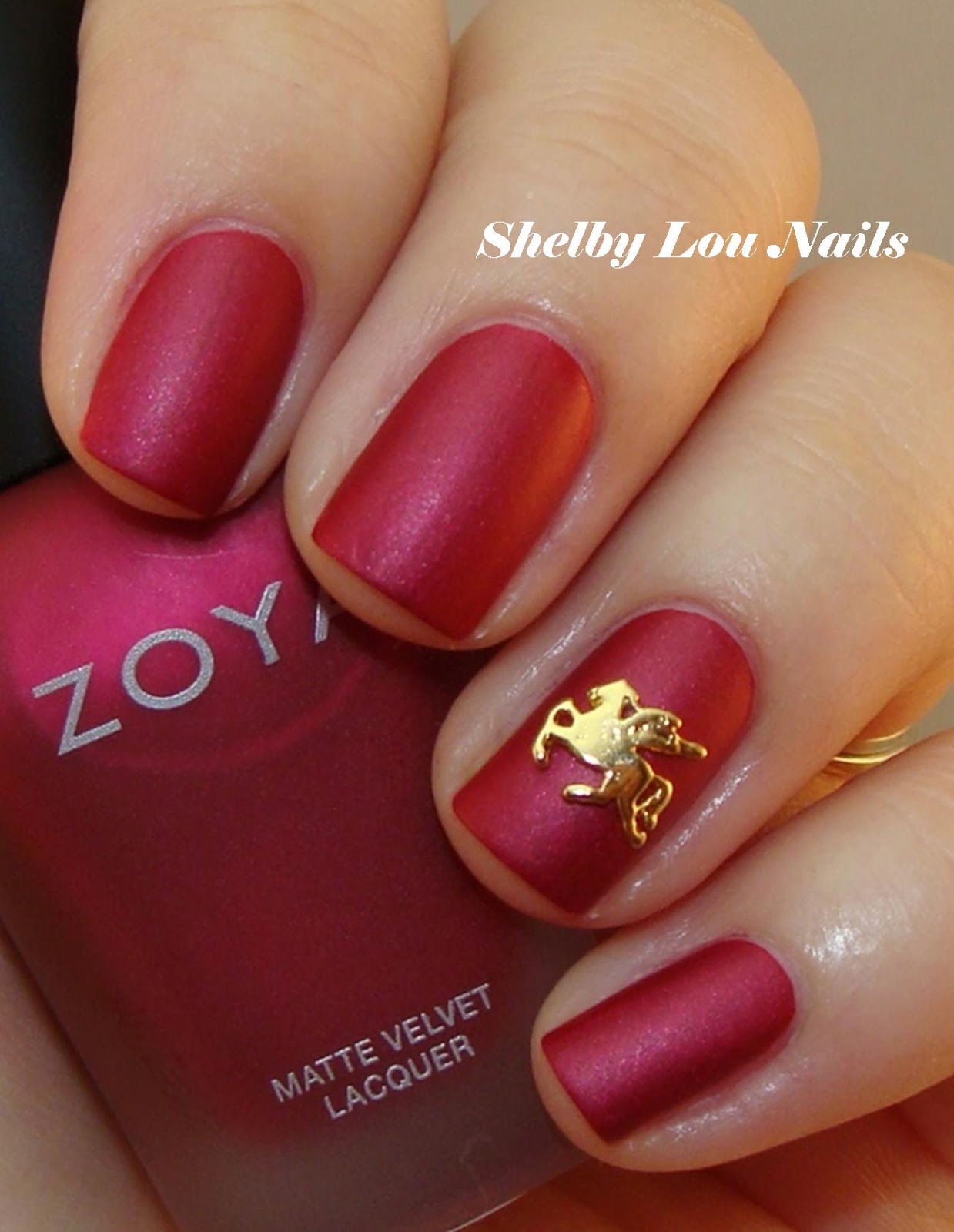 Shelby Lou Nails Zoya Posh & Savita with Hex Nail Jewelry