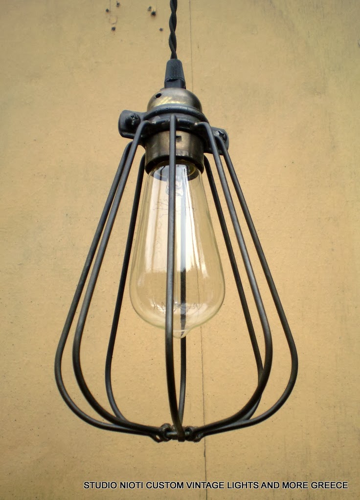 STUDIO NIOTIS Vintage cage for edison lamp E27 f40 steel