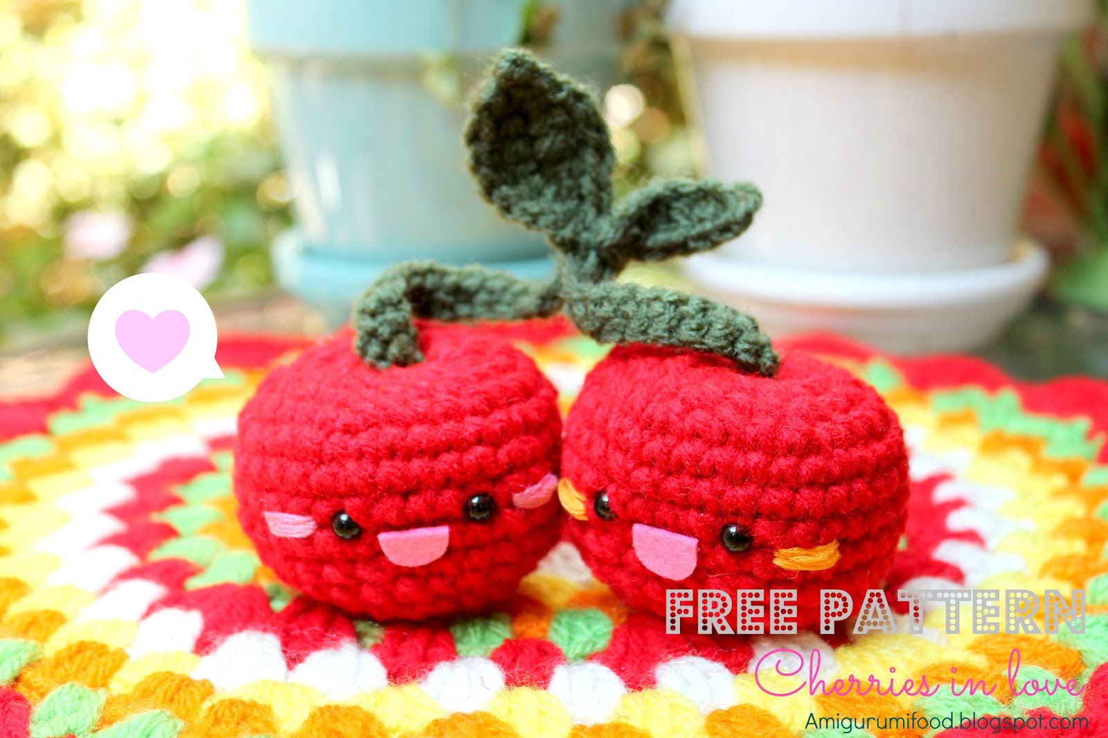 Amigurumi Food: Free Pattern Cherries Amigurumi Food!