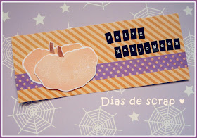 scrap Mini tarjeta calabaza Feliz Halloween