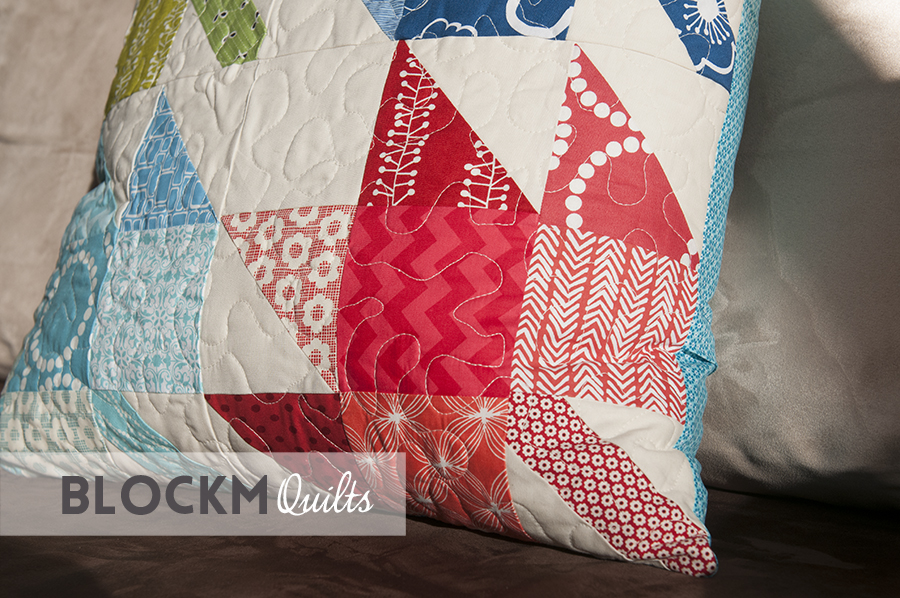 block M quilts: Modern maples pillow