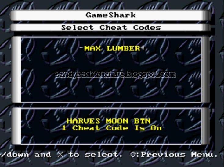 Sandy Back To Nature Petunjuk Menambahkan dan Membuat Code Gameshark