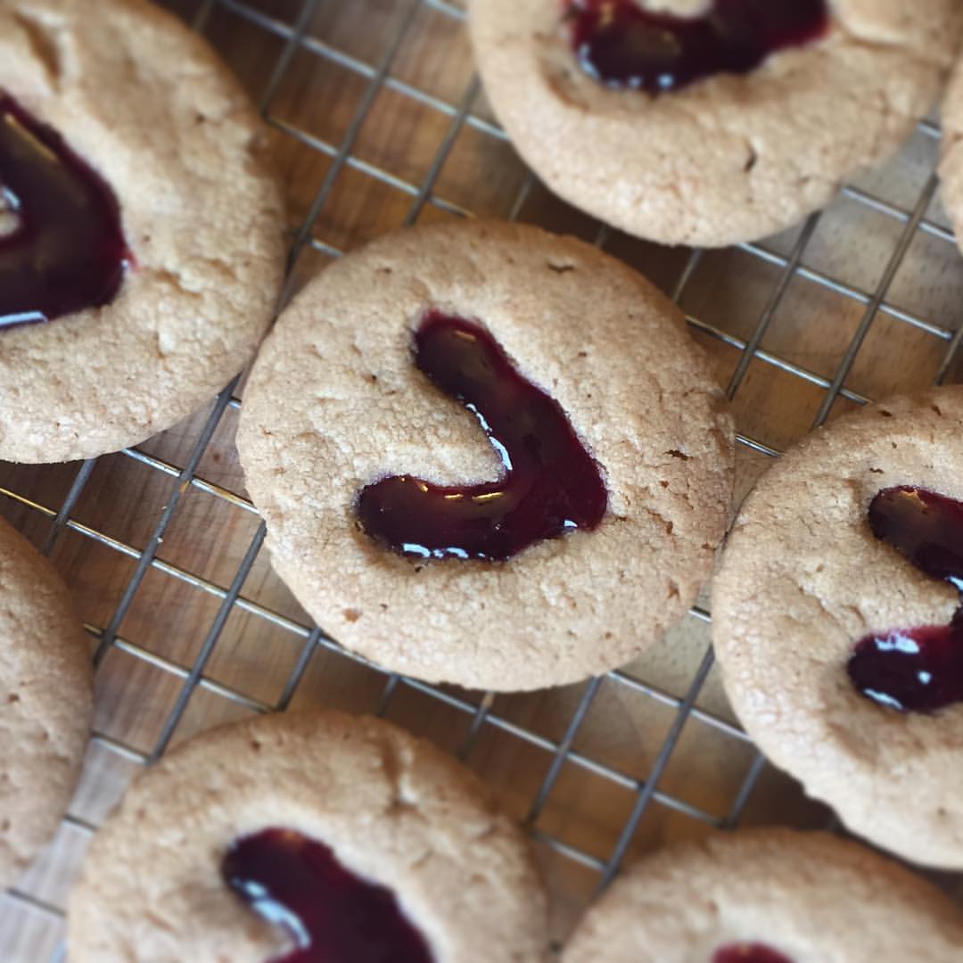 Live... Bake... Love... Cookie Butter and Raspberry Jam Heartprint