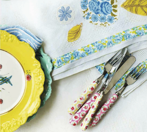 Retro Home DIY Ideas for Decor | Colourful Flea Market Thrift Style Embroidered+Tablecloth+and+Vintage+plates Retro Home DIY Ideas for Decor | Colourful Flea Market Thrift Style