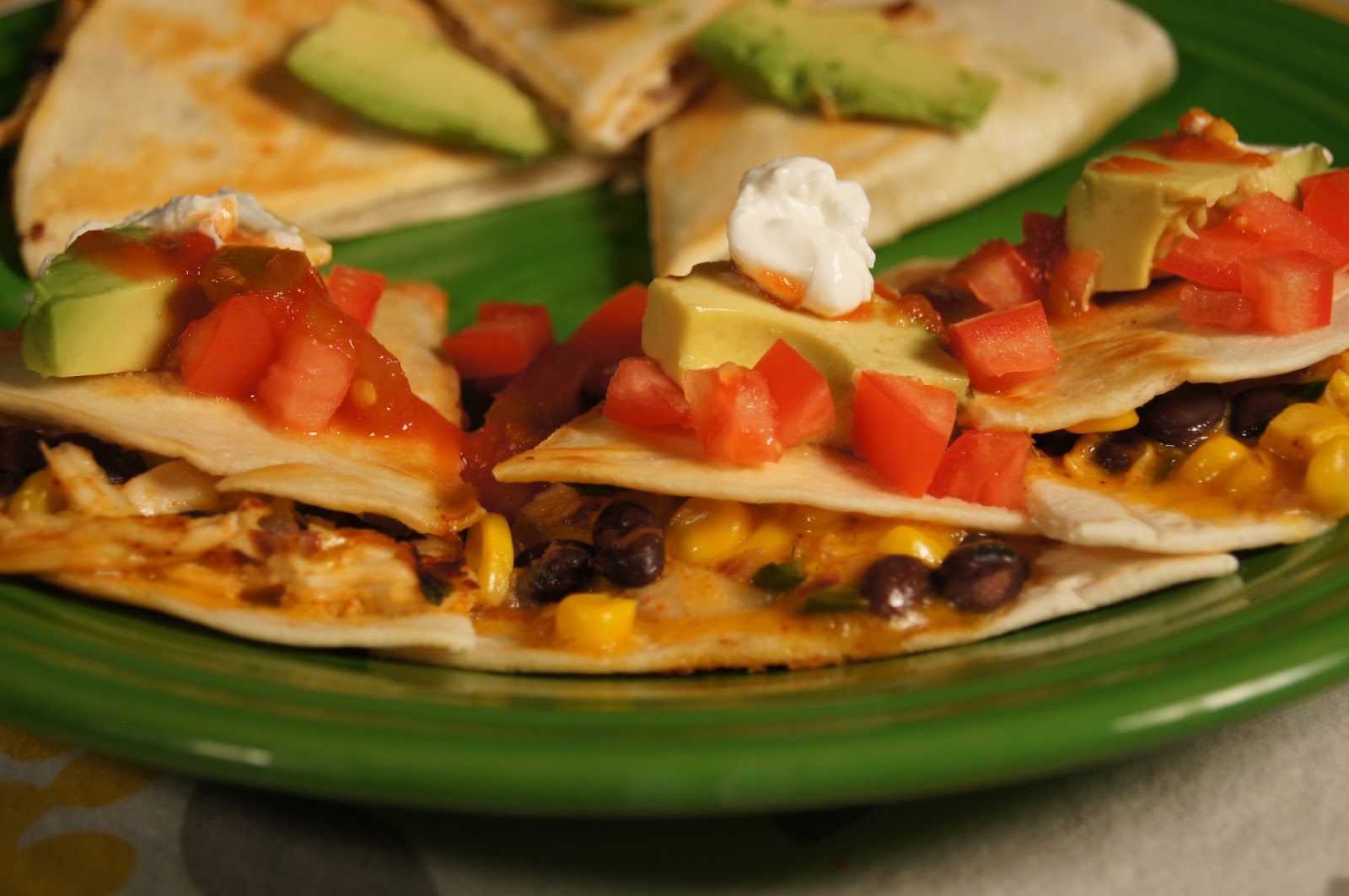 Elizabeth's Dutch Oven Black Bean, Corn, and Chicken Quesadillas