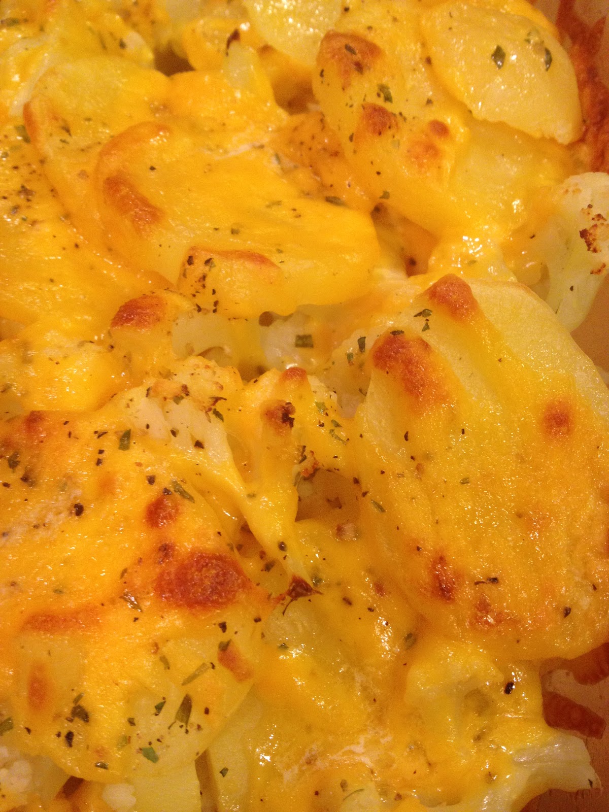 The Foodie Bunch Potato, Cauliflower, and Cheddar Bake