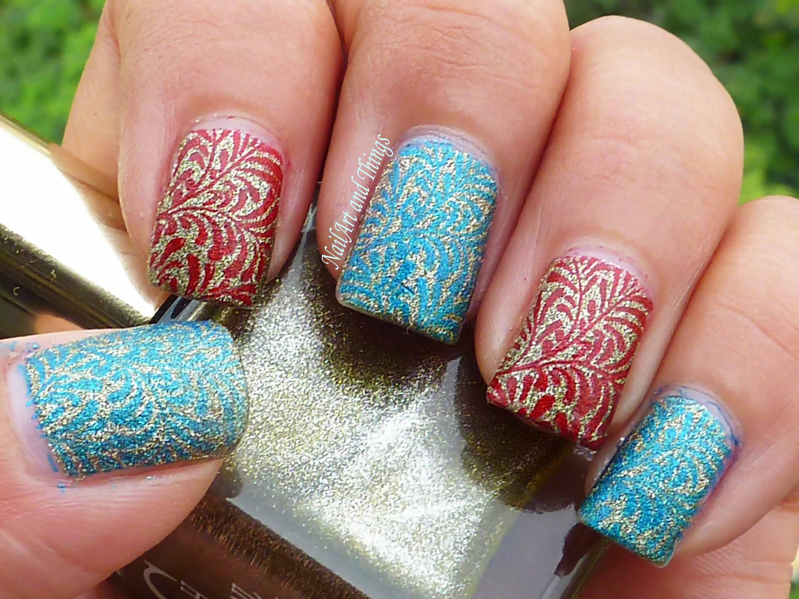 konad stamping nail art design