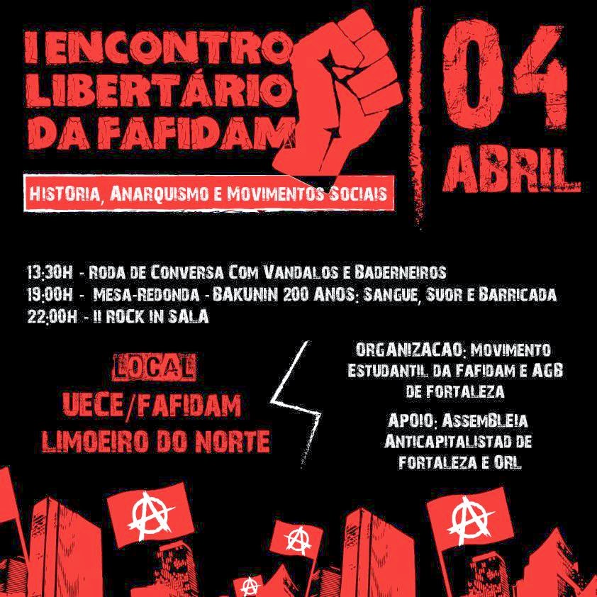 Encontro Libertário da FAFIDAM - História, anarquismo e movimentos sociais.