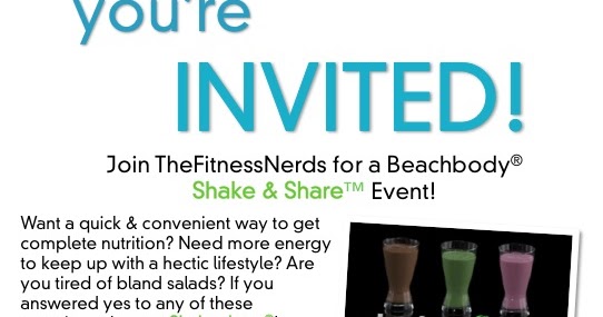 the fitness nerds its a shake share event shakeology shake and share flyer