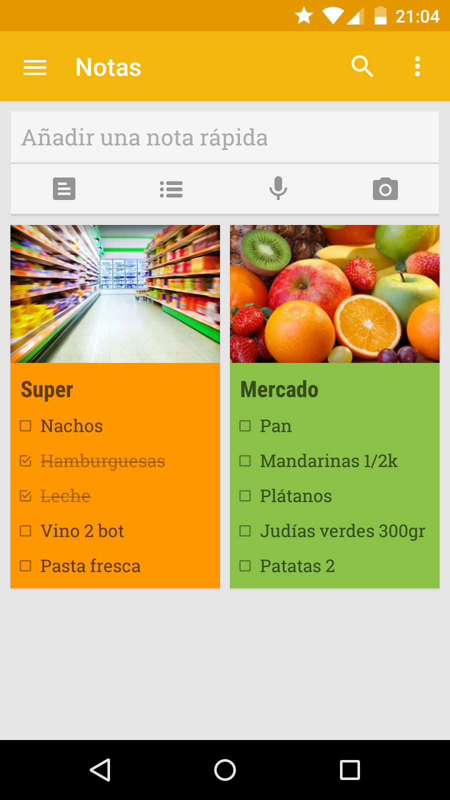 Listas Keep- Lista compra 2