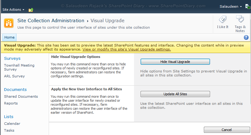 sharepoint 2010 visual upgrade all subsites sharepoint 2010 visual upgrade all subsites