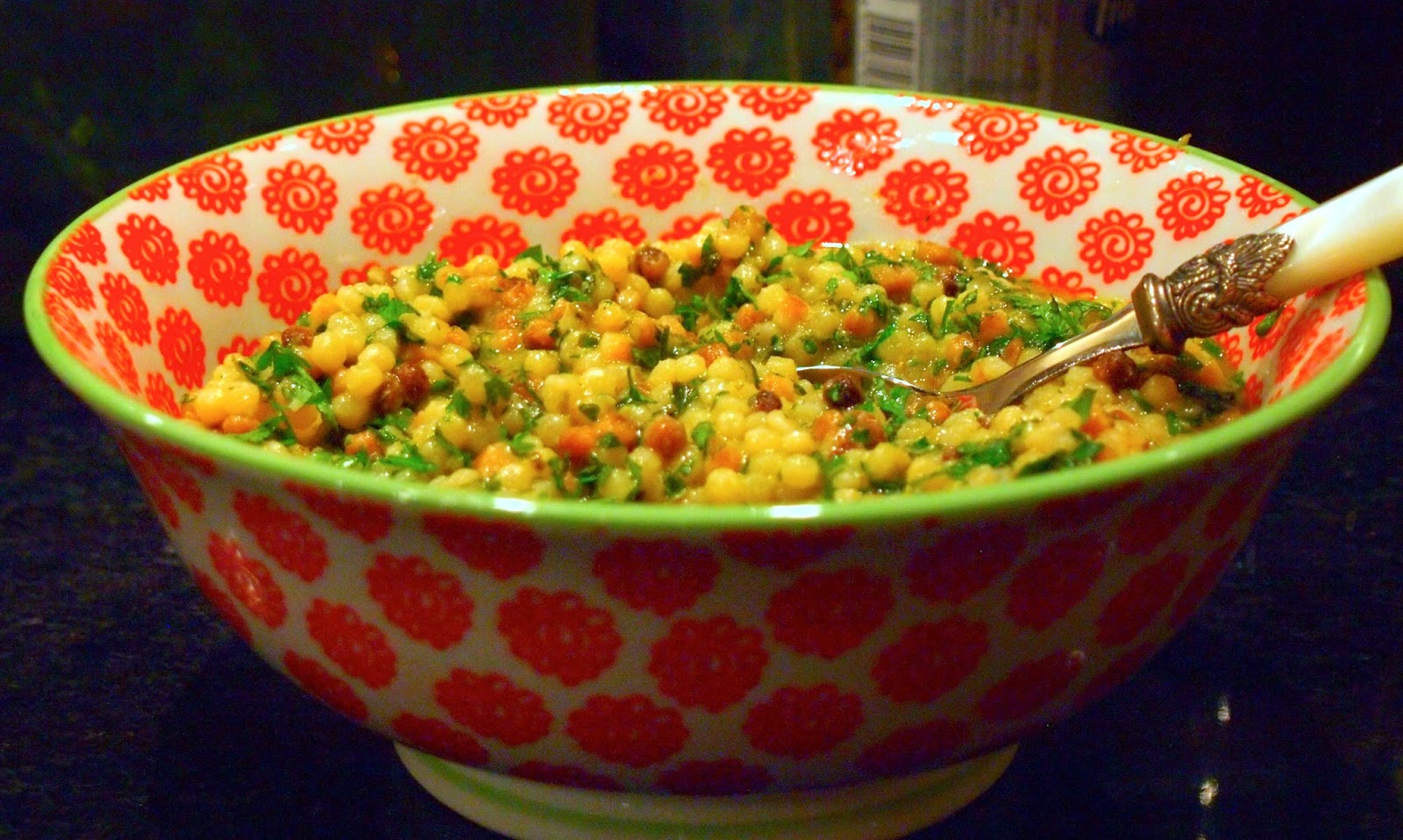 The Renaissance Girl Cooks... Fregola Sarda, with a Salsa Verde Dressing