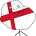 Forever Alone con la Bandera de Inglaterra pintada en la cara