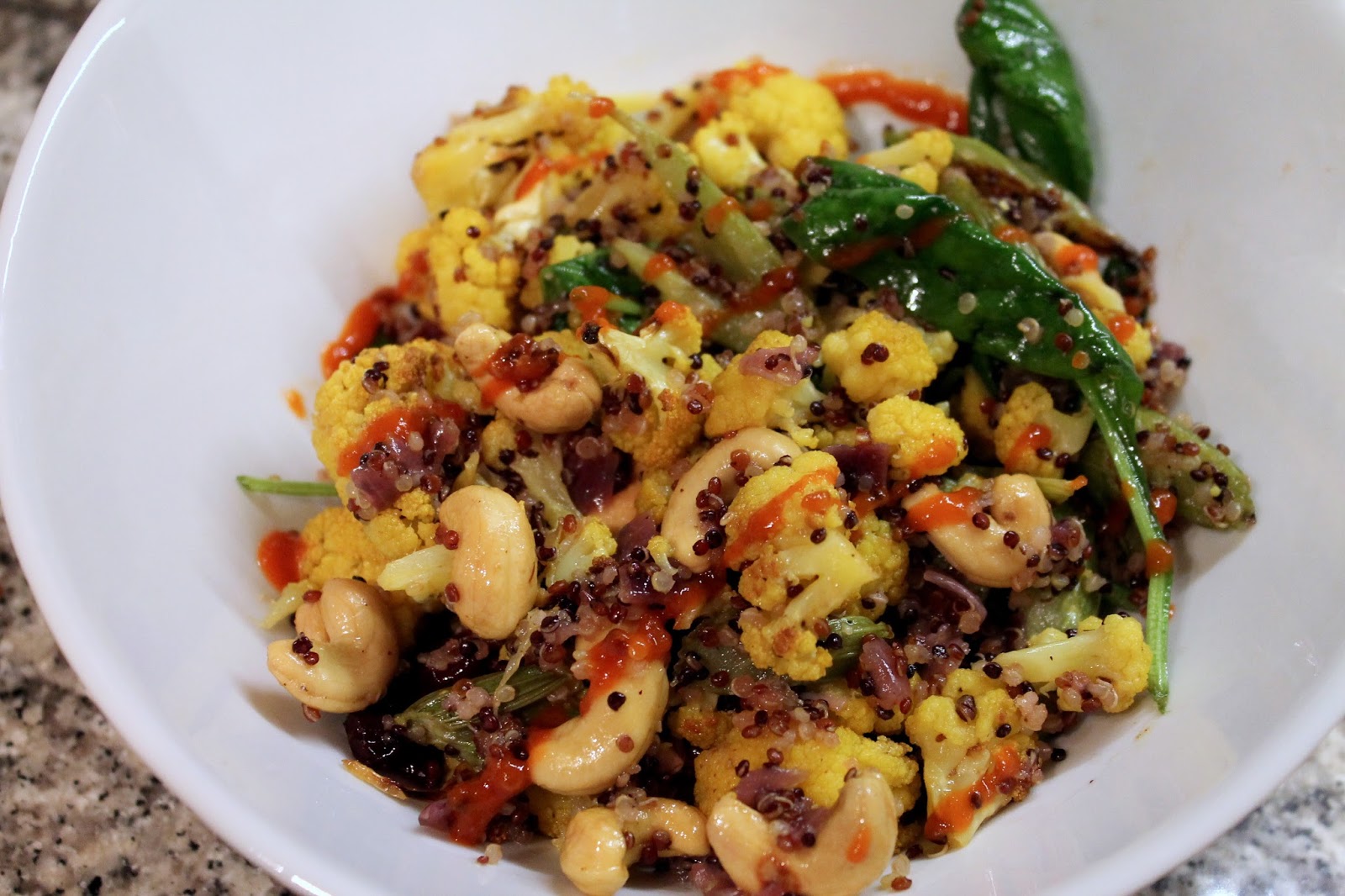 Cook In / Dine Out CurryRoasted Cauliflower and Celery Quinoa Bowl