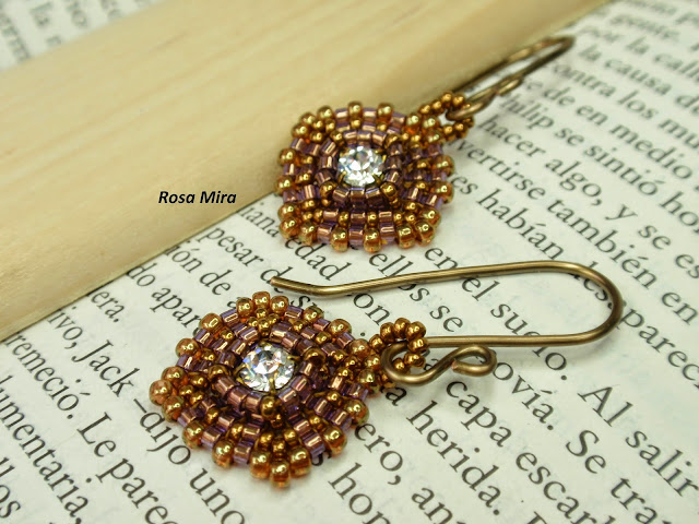 Nuevo ohrhänger 8mm Swarovski piedras Paradise//verde-morado aretes antialérgico
