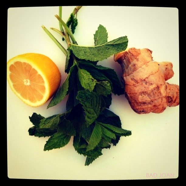 Cooking for the Average Joan recipe GINGER MINT LEMON TEA