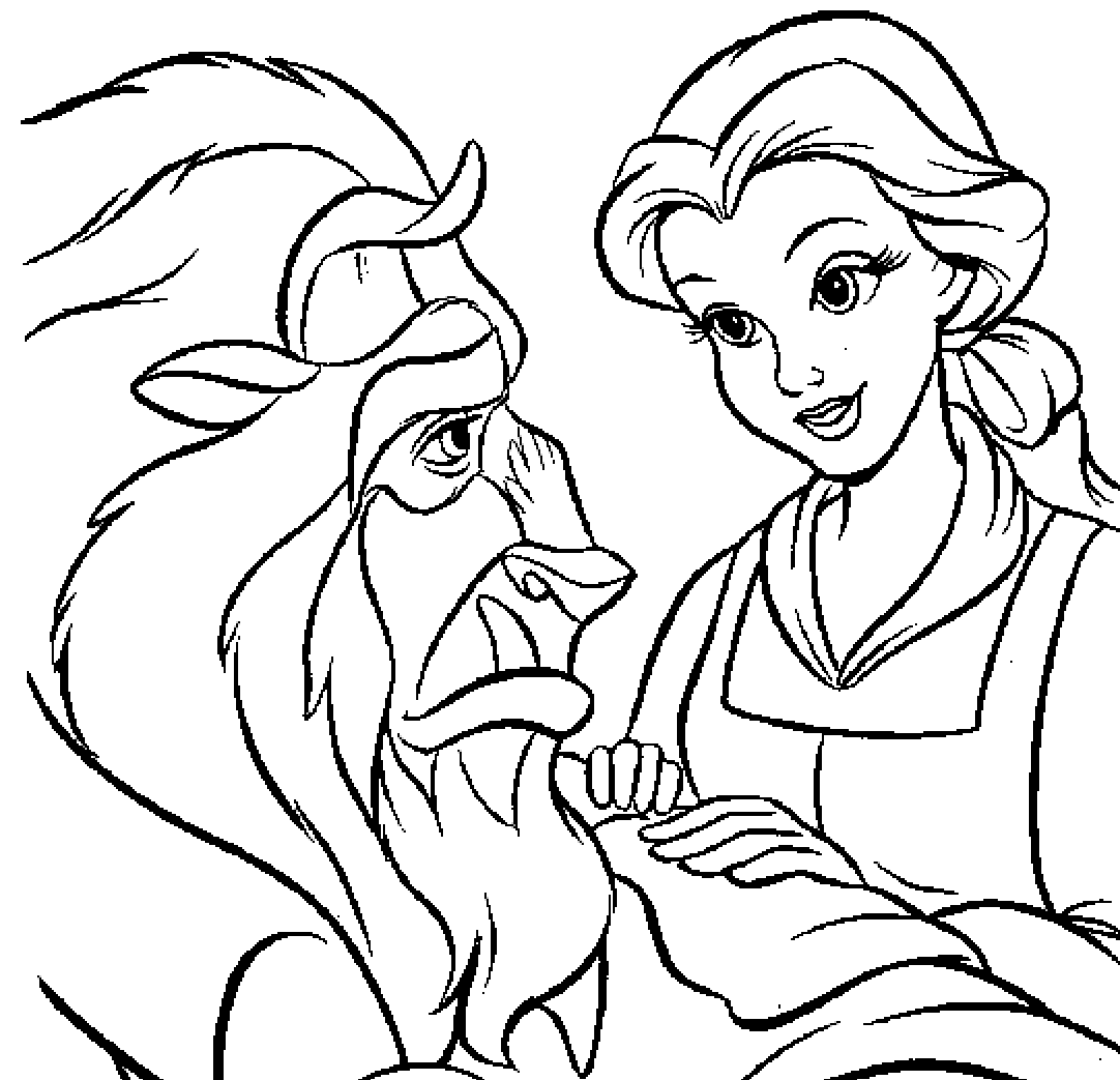 A Bela e a Fera Coloring Drawing Free wallpaper