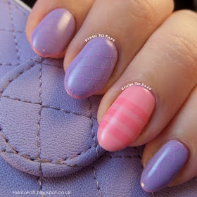 Lavender quilted phone case stamped nail art