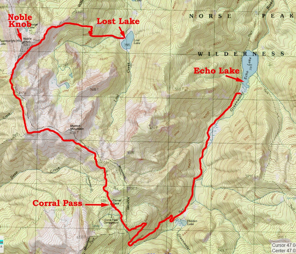 Footloose on the trail Lost Lake to Echo Lake Loop Norse Peak Wilderness