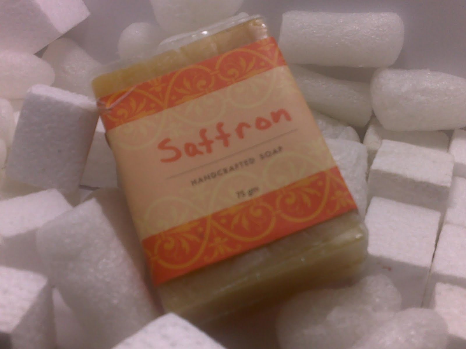oflipstickandblushes Saffron Handcrafted Soap by Earthy Goods Review!!