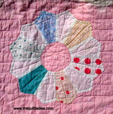 old dresden plate quilt in pink