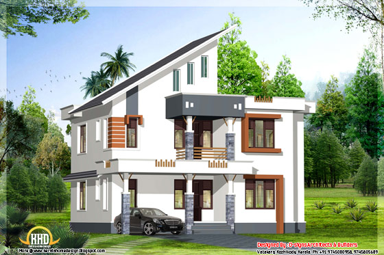 4 BHK contemporary Kerala home design - May 2012