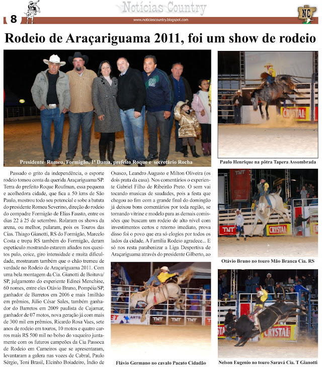 Rodeio de Araçariguama 2011, um show de rodeio.