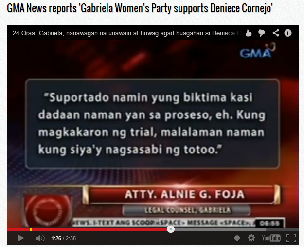 Misleading Report by GMA News Reporter Sandara Aguinaldo turns to disappointment of Atty. Alnie G. Foja Misleading Report by GMA News Reporter Sandara Aguinaldo turns to disappointment of Atty. Alnie G. Foja