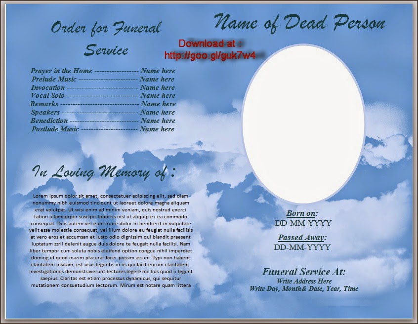 Free Memorial Funeral Programs