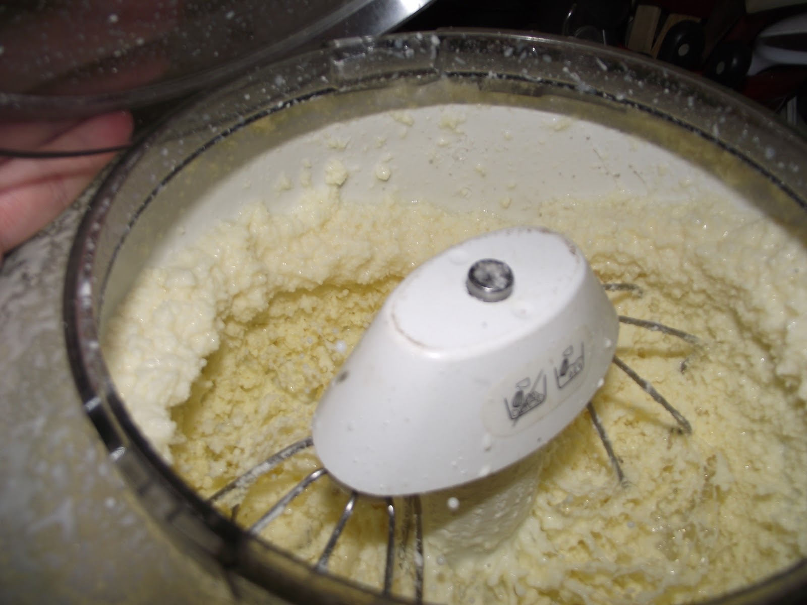 Country Mom at Home Making Butter With a Mixer