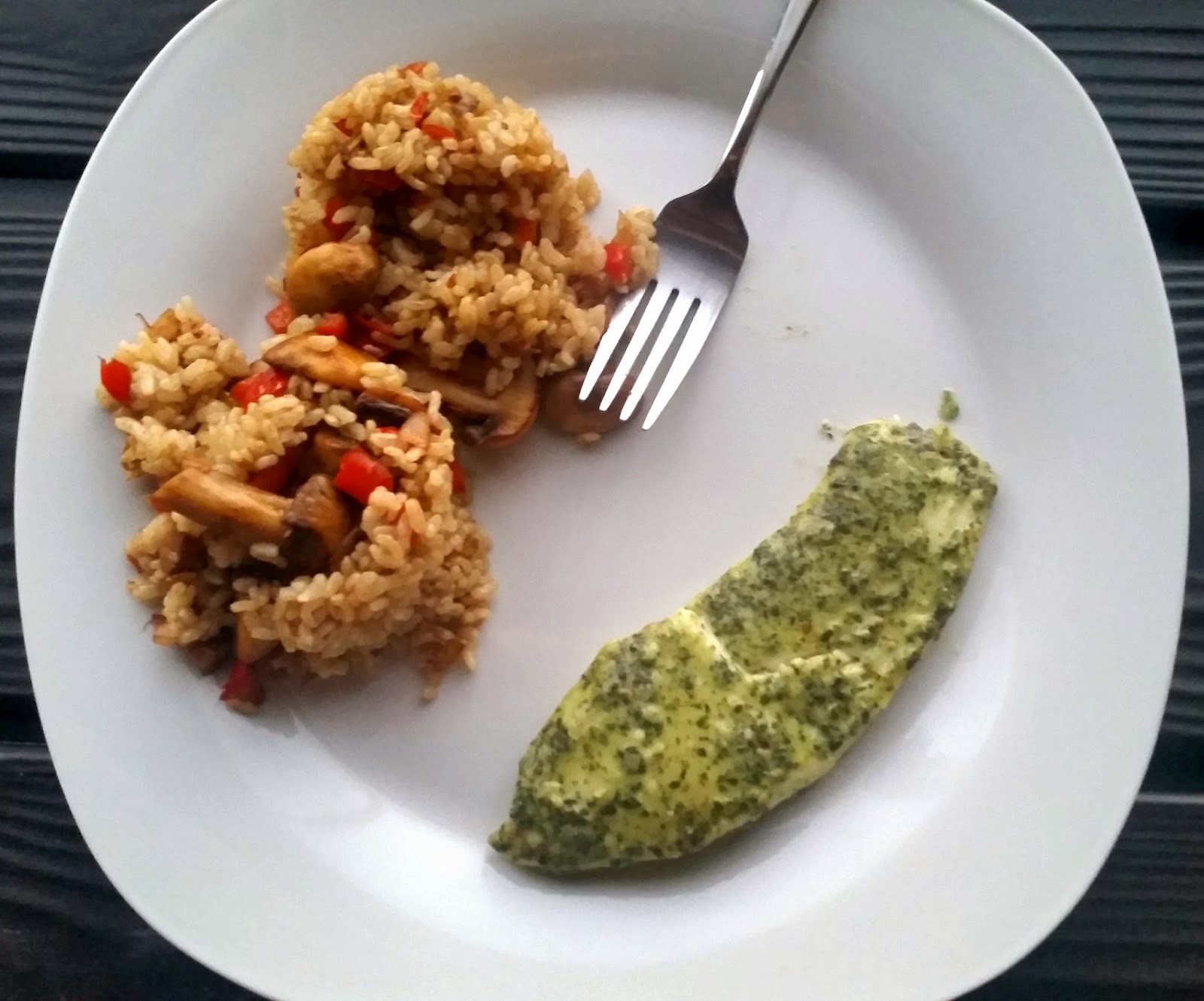 The Right Meal Basil Pesto Tilapia (thanks Costco!)