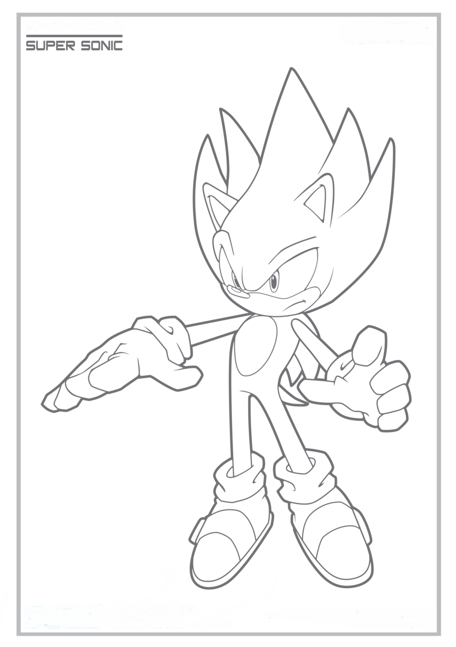 Desenhos de Hyper Sonic Para Colorir - Páginas Para Impressão Grátis