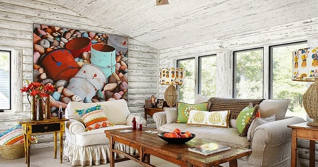 ESTILO RUSTICO: Cabana de Troncos en Blanco / White Log Home