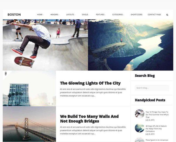 Boston - Urban Responsive WordPress Blog Theme