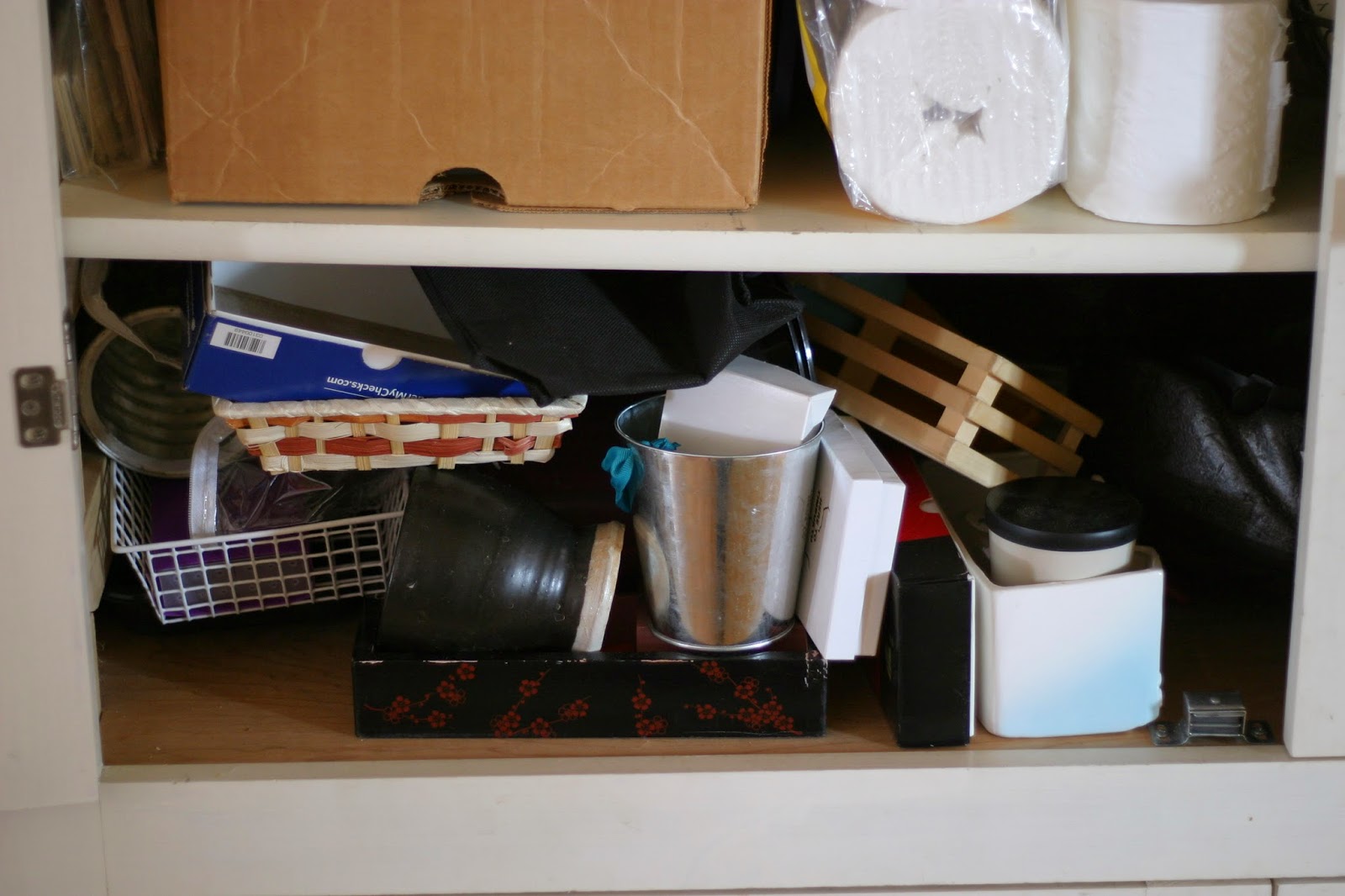 Thrift at Home Found Containers as Drawer Organizers