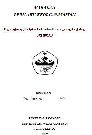 Belajar Ilmu Pengatahuan Makalah Judul Perilaku Keorganisasian