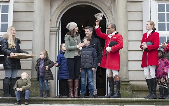 Crown Prince Frederik and Crown Princess Mary, with their four children, Prince Christian,Prince Vincent, Princess Josephine and Princess Isabella