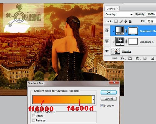 tambahkan layer adjustment gradient map di atas layer wanita - trik cara membuat efek sunset di photoshop tambahkan layer adjustment gradient map di atas layer wanita - trik cara membuat efek sunset di photoshop