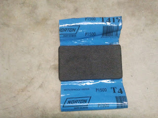Soft rubber sanding block with Norton 1500 grit Soft rubber sanding block