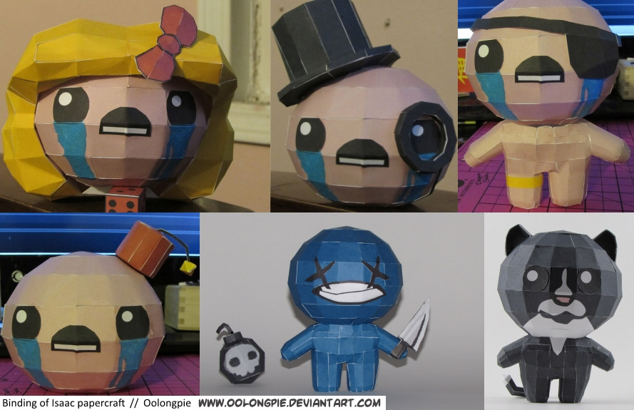 Ninjatoes' papercraft weblog "The Binding of Isaac" papercraft toys