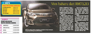 Harga kereta Vios Baru 2013